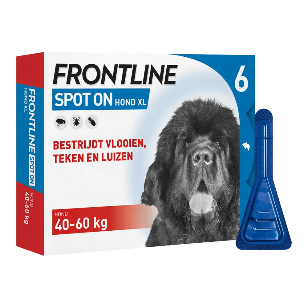 Frontline Spot On XL Hond - 40 Tot 60kg - 6 Pipet - Anti Vlooien, Teken En Luizen