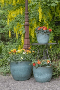 Bloempot Glazed Egg - D38 X H32cm - Groen -Flamingo Verkoop glazed egg pot moss green d38h32 bloempot groen 7 6