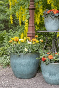 Bloempot Glazed Egg - D48 X H41cm - Groen -Flamingo Verkoop glazed egg pot moss green d48h41 bloempot groen 7 6