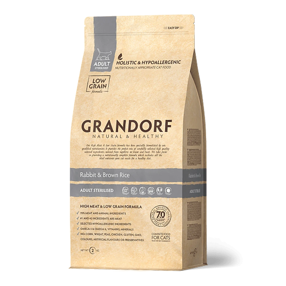 Grandorf Konijn & Bruine Rijst Gesteriliseerd - Kattenvoer - 2kg 3 Grandorf Konijn & Bruine Rijst Gesteriliseerd - Kattenvoer - 2kg