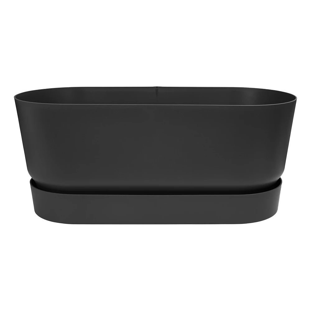 Bloembak Elho Greenville Terrace 80cm - Met Wielen - Living Black 4 Bloembak Elho Greenville Terrace 80cm - Met Wielen - Living Black - Afbeelding 2