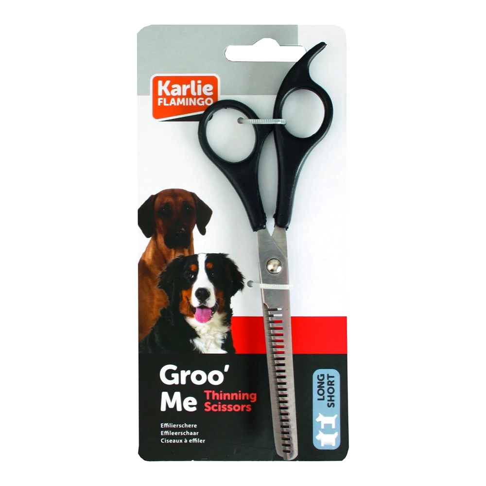 Flamingo Groo'me Effileerschaar Dubbel - Zwart - Hondenvachtschaar 4 Flamingo Groo'me Effileerschaar Dubbel - Zwart - Hondenvachtschaar - Afbeelding 2