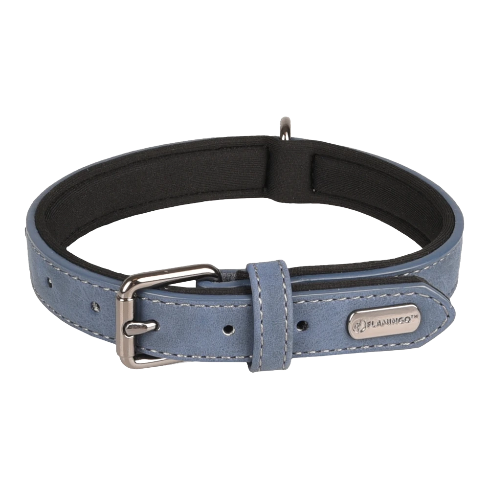Flamingo Halsband Delu Blauw - Leer - 29-35cm 15mm - Hondenhalsband 3 Flamingo Halsband Delu Blauw - Leer - 29-35cm 15mm - Hondenhalsband