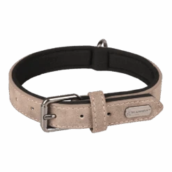 Flamingo Halsband Delu Taupe - Leer - 47-57cm 30mm - Hondenhalsband
