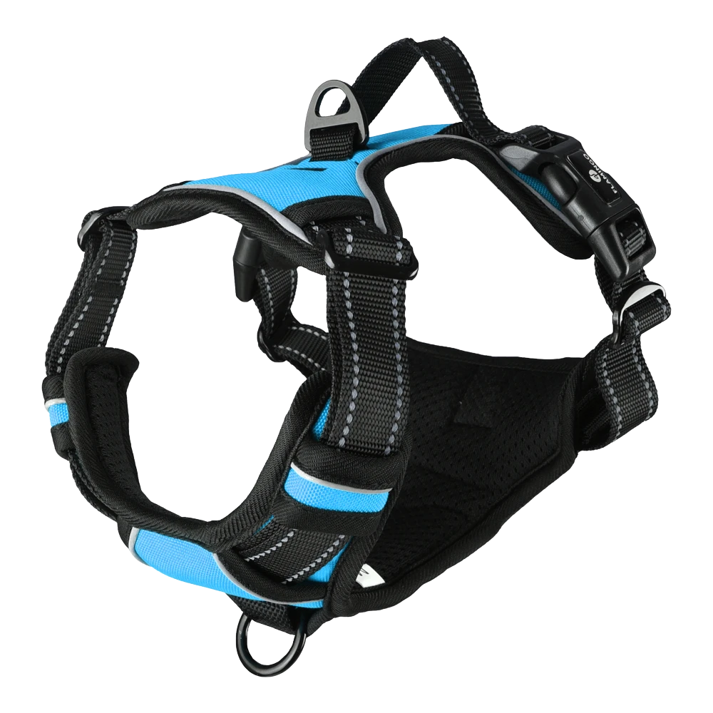 Flamingo Harnas Balou Blauw - M - 50-65cm X 25mm - Hondenharnas