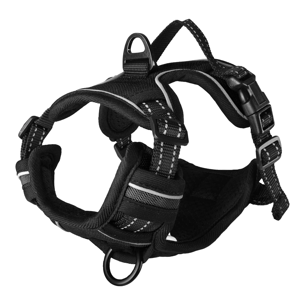 Flamingo Harnas Balou Zwart - S - 40-55cm X 20mm - Hondenharnas