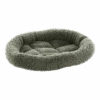 Flamingo Hondenkussen Sherpa Ovaal - Bruin/Groen - 45x37x7cm -Flamingo Verkoop hondenkussen sherpa ovaal bruin groen 45x37x7cm 1 1