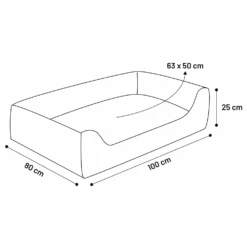 Flamingo Hondenmand Ziva Rechthoek Met Rits - Terracotta - 100cm -Flamingo Verkoop hondenmand ziva rechthoek met rits terracotta 100cm 2 1