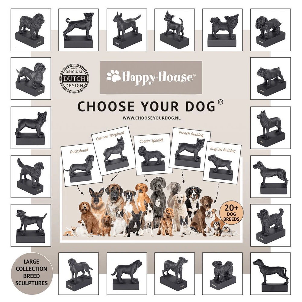 Beeldje Franse Bulldog - Hondenras Beeldje - Zwart - Happy House 3 Beeldje Franse Bulldog - Hondenras Beeldje - Zwart - Happy House