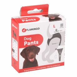 Flamingo Hondenslip Velcro - L - Zwart - Hondenonderbroek