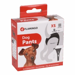 Flamingo Hondenslip Velcro - XS - Zwart - Hondenonderbroek