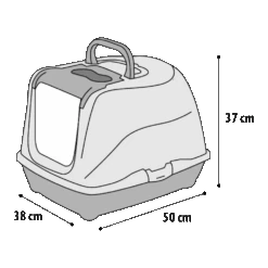 Flamingo Kattenbak Loki Zwart - M - 38x50x37cm -Flamingo Verkoop kattenbak loki m 38x50x37cm 5 2