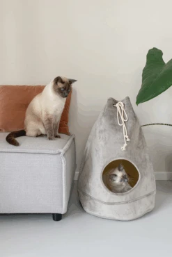 Designed By Lotte Kattenhuis Vilar - Grijs - 45x45x60cm -Flamingo Verkoop kattenhuis vilar grijs 45x45x60cm 2