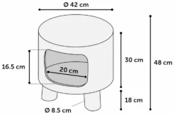 Flamingo Kattenkrukje Omar - Blauw - M - 42x42x48 -Flamingo Verkoop kattenkrukje omar blauw m 42x42x48 2 2