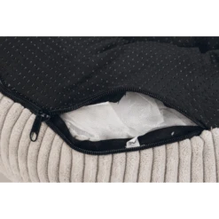 Designed By Lotte Kattenmand Ribbed Met Rits - Lichtgrijs - 50x50x17cm -Flamingo Verkoop kattenmand ribbed met rits lichtgrijs 50x50x17cm 4 1