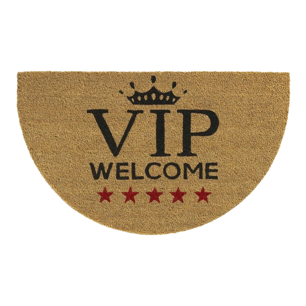 HAMAT Kokosmat Ruco VIP Welcome Halfrond - 75x45cm - Naturel - Deurmat 3 HAMAT Kokosmat Ruco VIP Welcome Halfrond - 75x45cm - Naturel - Deurmat
