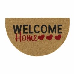 HAMAT Kokosmat Ruco Welcome Home Halfrond - 75x45cm - Naturel - Deurmat