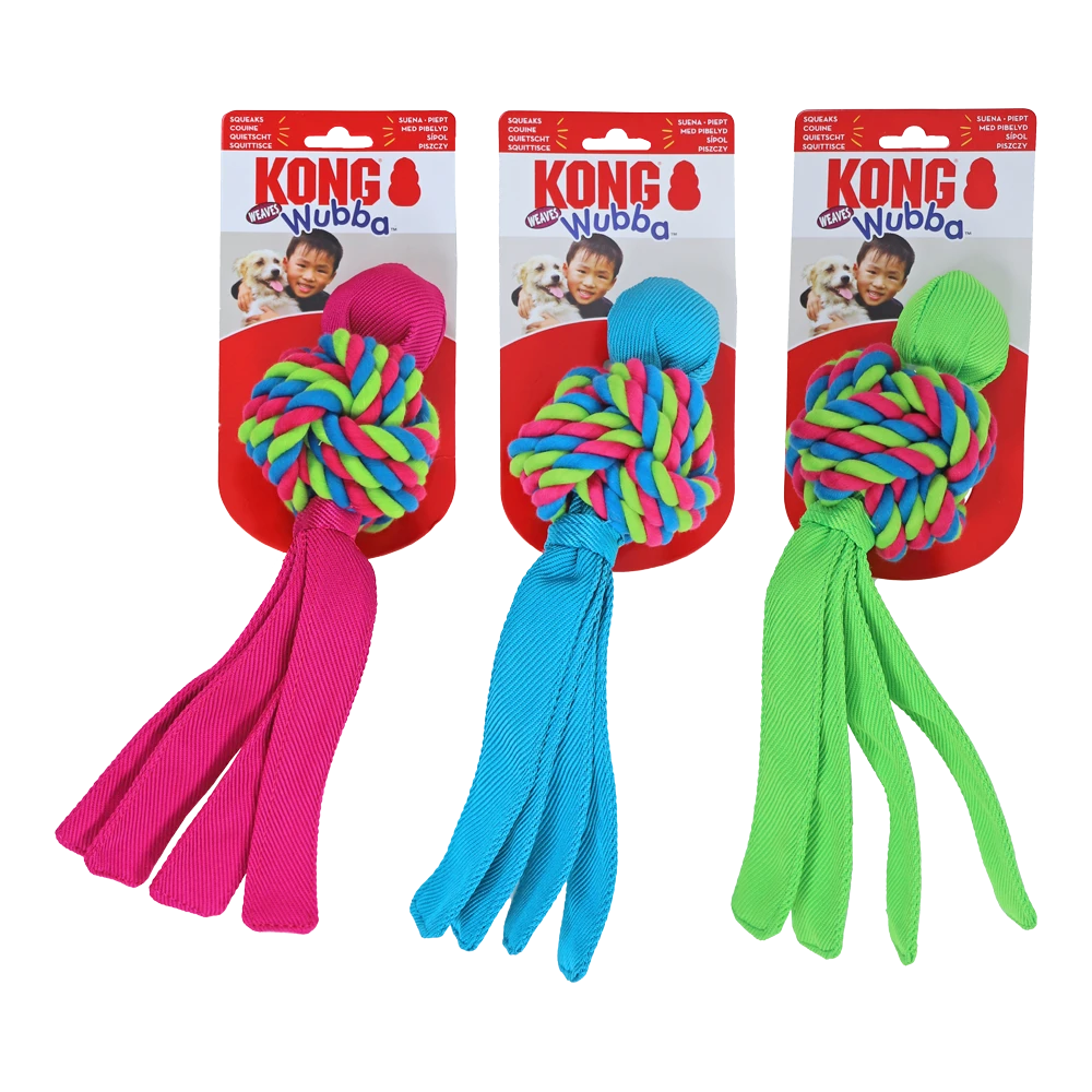 KONG Wubba Weaves - L - Assorti - 1 Stuk - Hondenspeelgoed