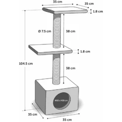 Flamingo Krabpaal Dalto - Grijs/Wit - 35x35x104,5cm -Flamingo Verkoop krabpaal dalto grijs wit 35x35x104 5cm flamingo 3 1