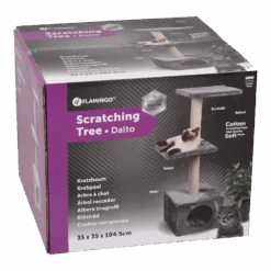 Flamingo Krabpaal Dalto - Grijs/Wit - 35x35x104,5cm -Flamingo Verkoop krabpaal dalto grijs wit 35x35x104 5cm flamingo 4 1