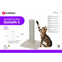 Flamingo Krabpaal Goliath 1 - Beige - 50x50x74cm -Flamingo Verkoop krabpaal goliath 1 beige 50x50x74cm flamingo 4