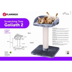 Flamingo Krabpaal Goliath 2 - Grijs - 60x60x89cm -Flamingo Verkoop krabpaal goliath 2 grijs 60x60x89cm flamingo 4