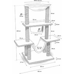 Flamingo Krabpaal Hamza - Zwart/Grijs - 101x57x122cm -Flamingo Verkoop krabpaal hamza zwart grijs 101x57x122cm flamingo 3 1