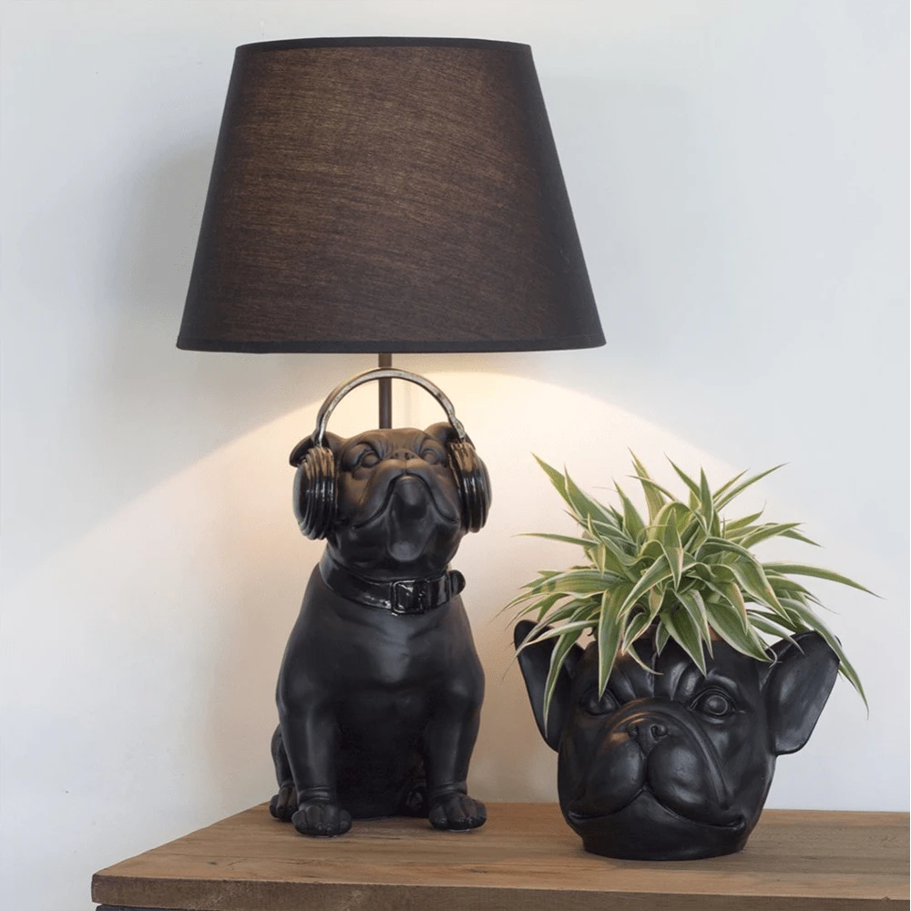 Lamp Bulldog - Zwart - 31,5x30x54cm - Happy House - Hondenlamp 4 Lamp Bulldog - Zwart - 31,5x30x54cm - Happy House - Hondenlamp - Afbeelding 2