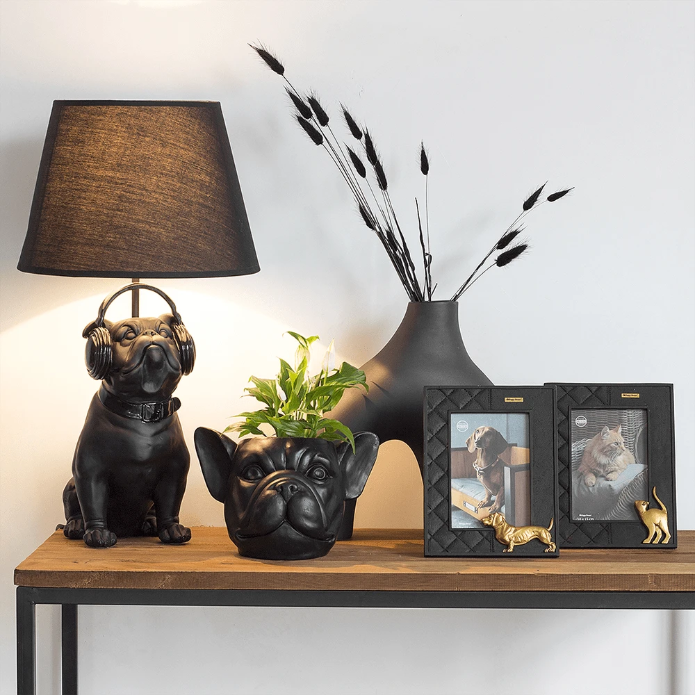 Lamp Bulldog - Zwart - 31,5x30x54cm - Happy House - Hondenlamp 5 Lamp Bulldog - Zwart - 31,5x30x54cm - Happy House - Hondenlamp - Afbeelding 3