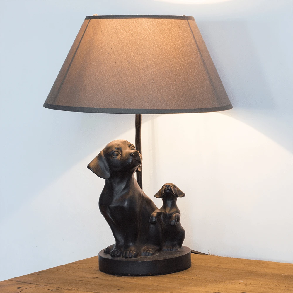 Lamp Hond - Bruin - 30x30x42cm - Happy House 4 Lamp Hond - Bruin - 30x30x42cm - Happy House - Afbeelding 2