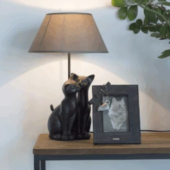 Lamp Kat - Bruin - 30x30x47cm - Happy House - Kattenlamp -Flamingo Verkoop lamp kat bruin 30x30x47cm happy house kattenlamp 3