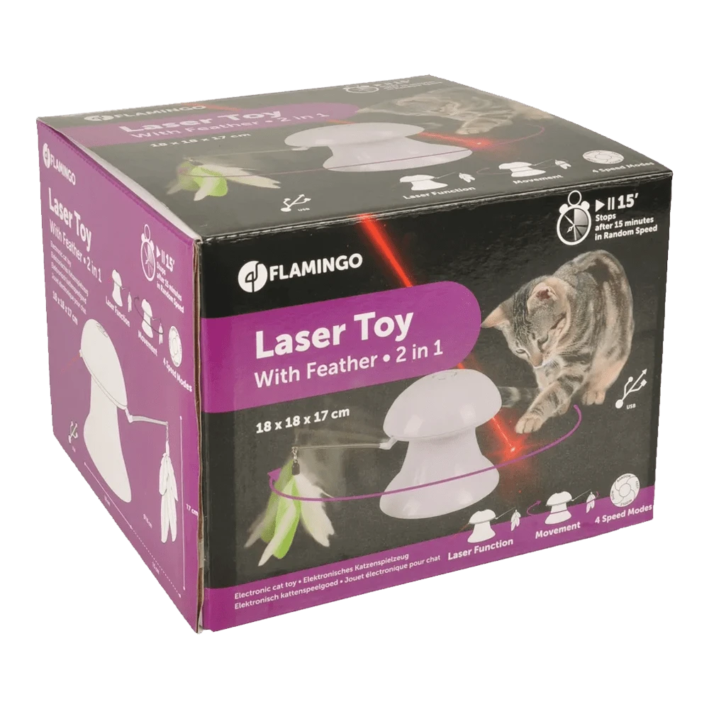 Flamingo Laserspeelgoed Met Veren 2 In 1 5 Flamingo Laserspeelgoed Met Veren 2 In 1 - Afbeelding 3