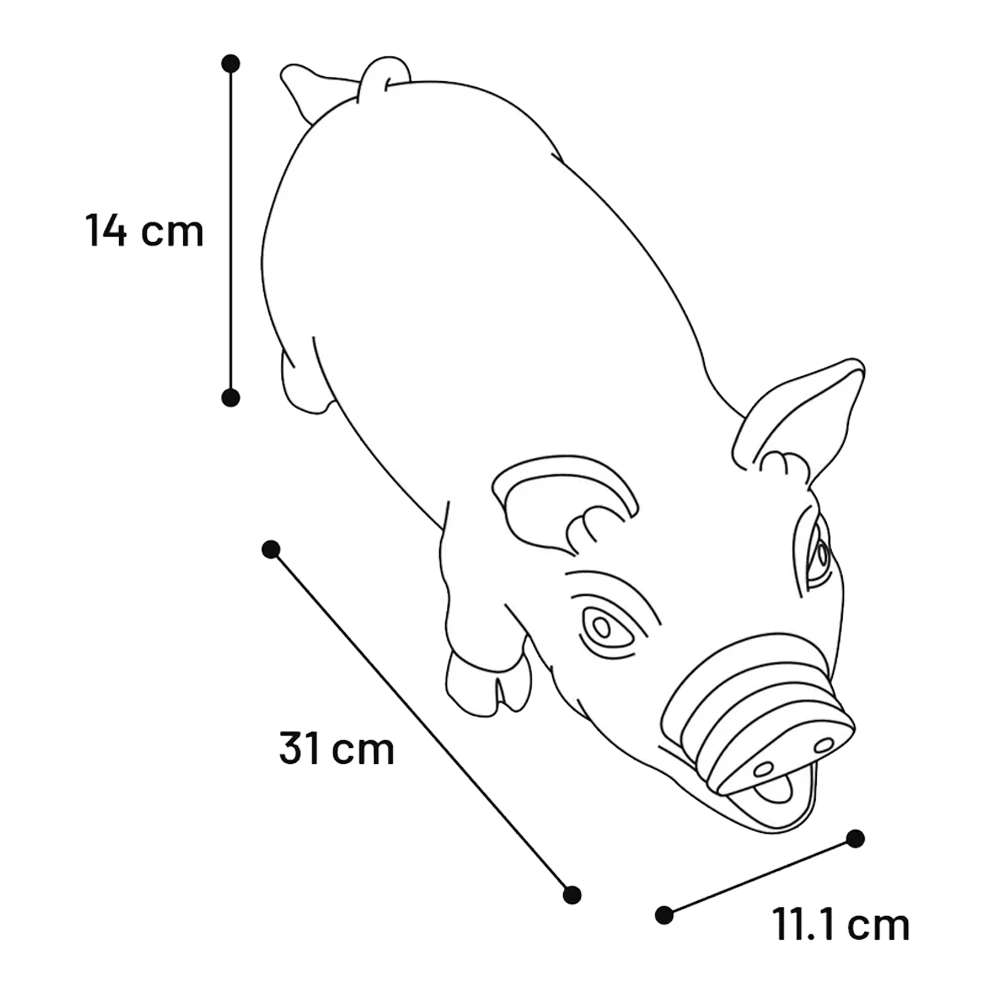 Flamingo Latex Varken - Zwart - 33cm 4 Flamingo Latex Varken - Zwart - 33cm - Afbeelding 2