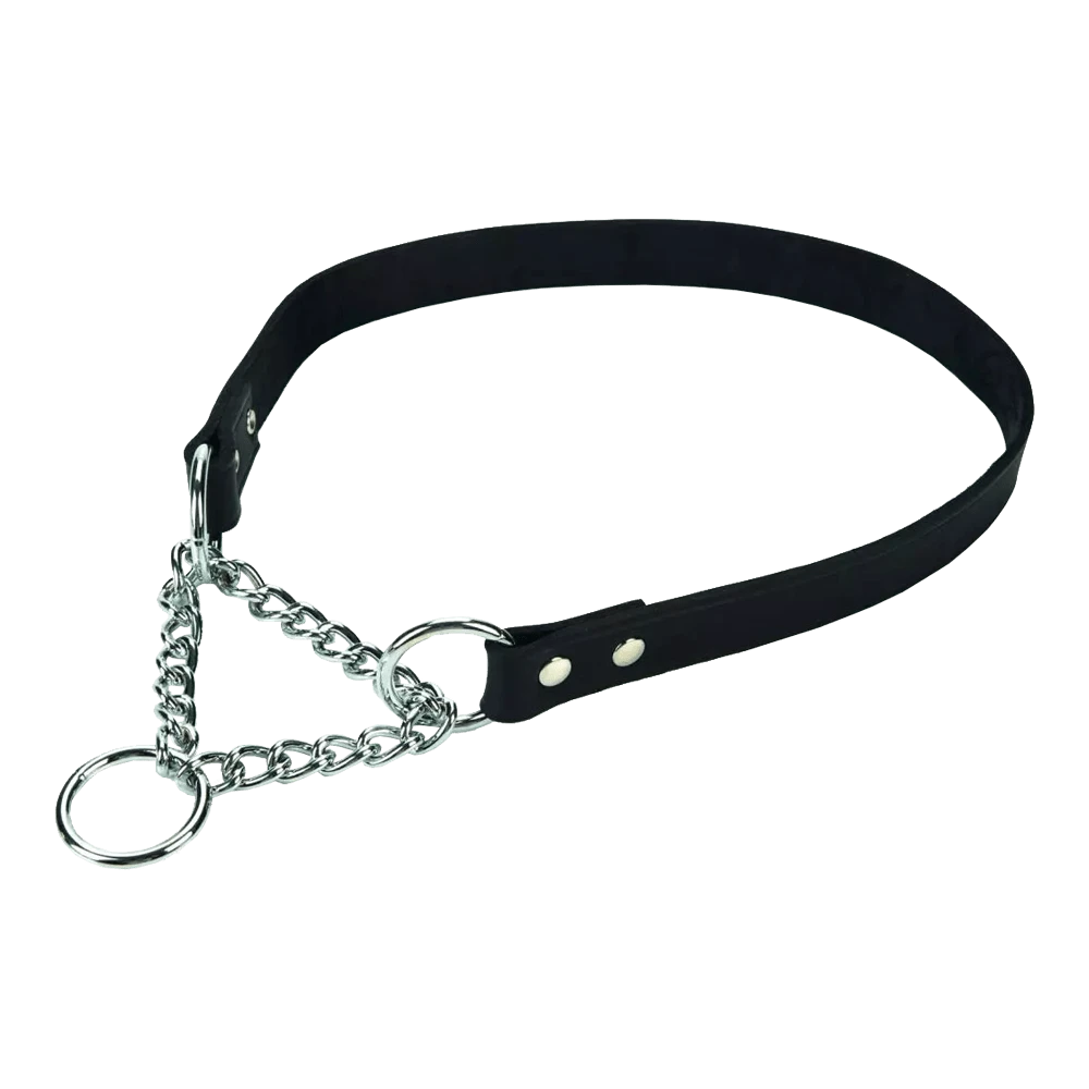 Beeztees Leren Sliphalsband Met Ketting - Zwart - 50 Cm X 20 Mm - Hondenhalsband 3 Beeztees Leren Sliphalsband Met Ketting - Zwart - 50 Cm X 20 Mm - Hondenhalsband
