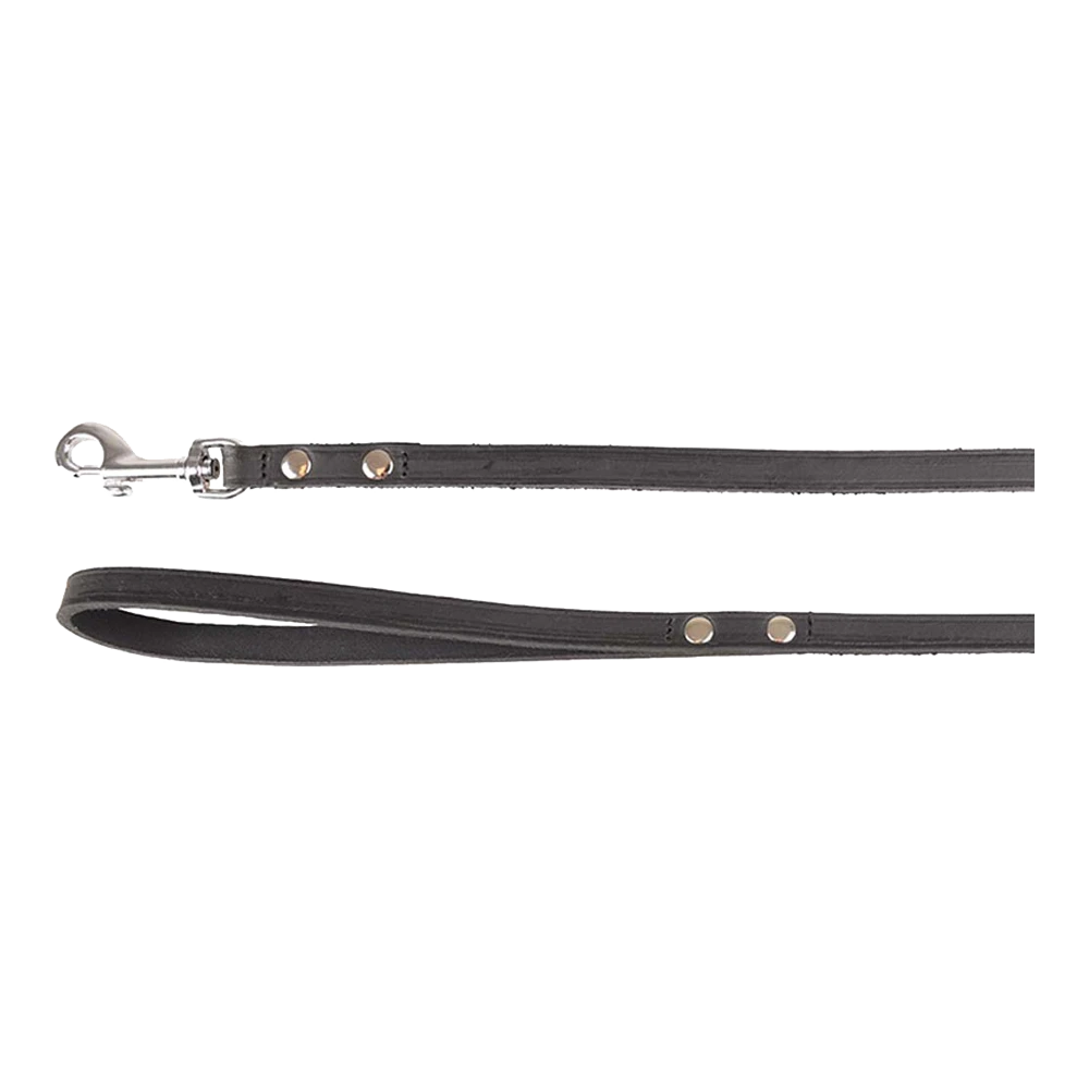 Flamingo Looplijn Rondo Geklonken Zwart - Leer - 130cm 12mm - Hondenhalsband 5 Flamingo Looplijn Rondo Geklonken Zwart - Leer - 130cm 12mm - Hondenhalsband - Afbeelding 3