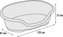 Flamingo Mand Somnus Plastic - Zwart - 110/125CM -Flamingo Verkoop mand somnus plastic zwart 110 125cm 2 3