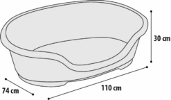 Flamingo Mand Somnus Plastic - Zwart - 95/110CM -Flamingo Verkoop mand somnus plastic zwart 95 110cm 2 3