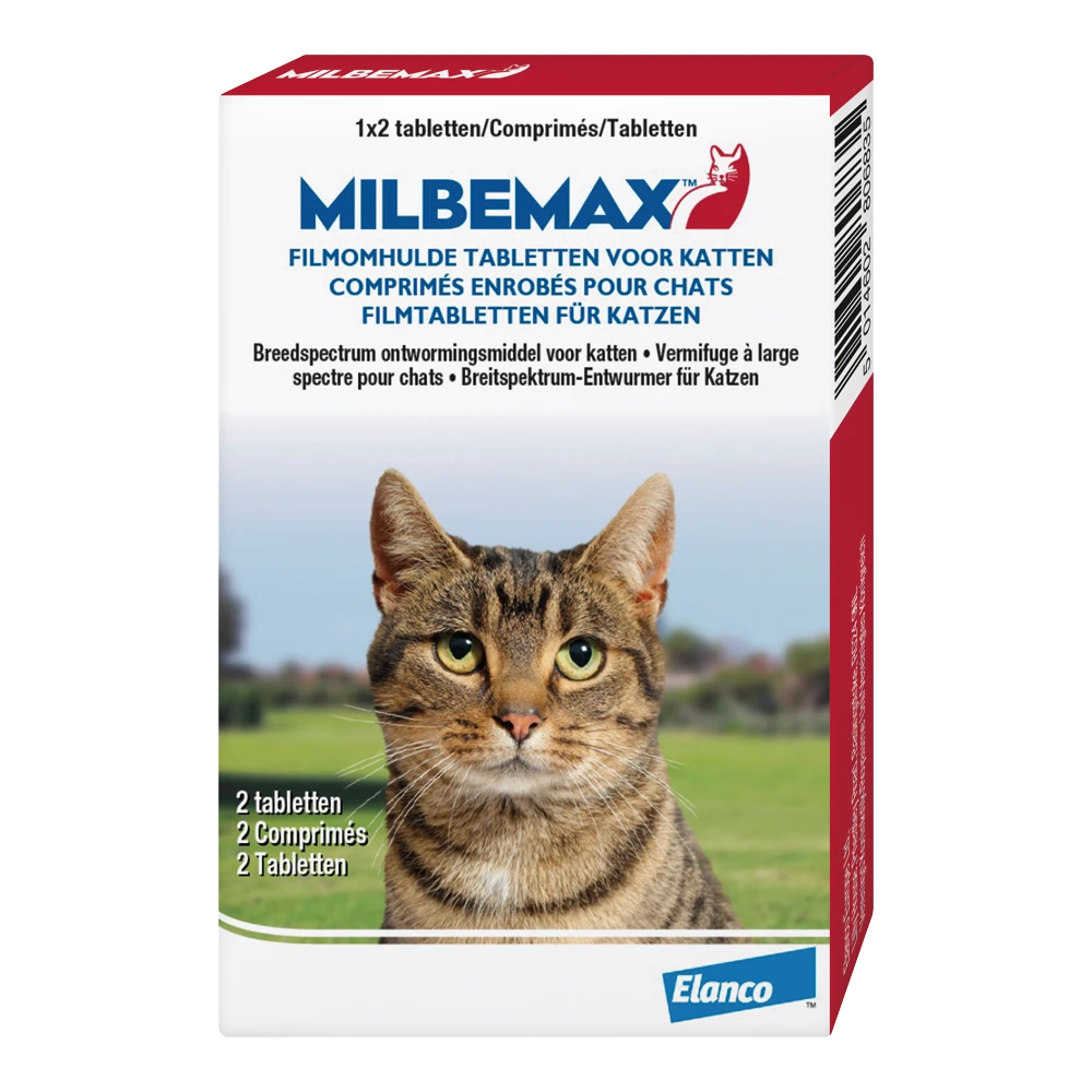 Milbemax Anti Wormenmiddel Kat - 2 Tot 8kg - 2tab.