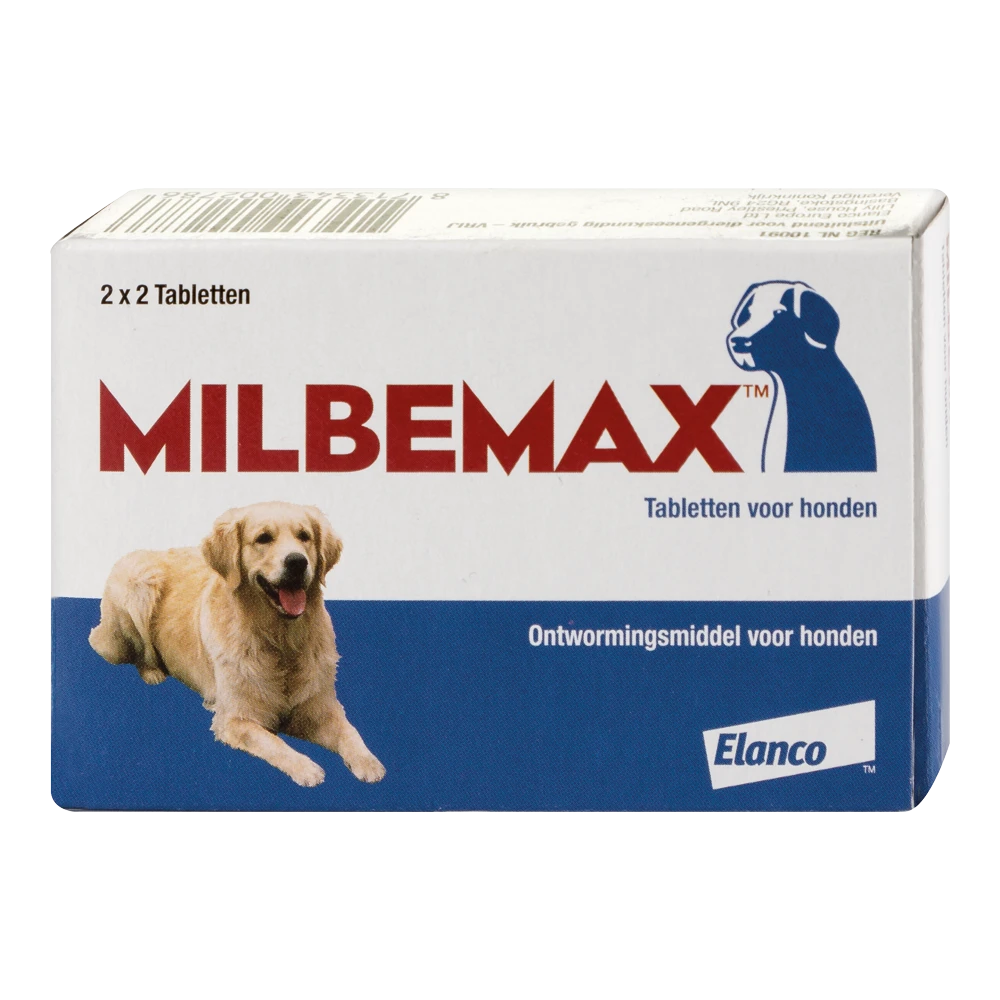 Milbemax Anti Wormentabletten Hond - 10 Tot 75kg - 4tab.