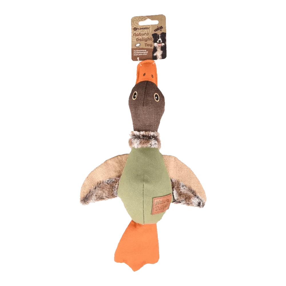 Flamingo Natura Delight Eend Hondenspeeltje - 35cm 4 Flamingo Natura Delight Eend Hondenspeeltje - 35cm - Afbeelding 2
