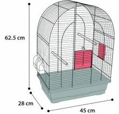 Parkietenkooi - Klara 2 Wit - 45x28x62,5cm - Flamingo -Flamingo Verkoop parkietenkooi klara 2 wit 45x28x62 5cm flamingo metaal plastic 2