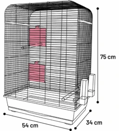 Parkietenkooi - Marja Metaal Taupe - 54x34x75cm - Flamingo -Flamingo Verkoop parkietenkooi marja metaal taupe 54x34x75cm flamingo metaal plastic 3