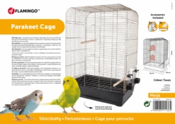 Parkietenkooi - Marja Metaal Taupe - 54x34x75cm - Flamingo -Flamingo Verkoop parkietenkooi marja metaal taupe 54x34x75cm flamingo metaal plastic 4