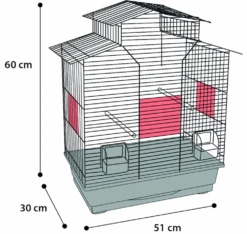 Parkietenkooi - Numfor 1 Wit - 51x30x60cm - Flamingo -Flamingo Verkoop parkietenkooi numfor 1 wit 51x30x60cm flamingo metaal plastic 2