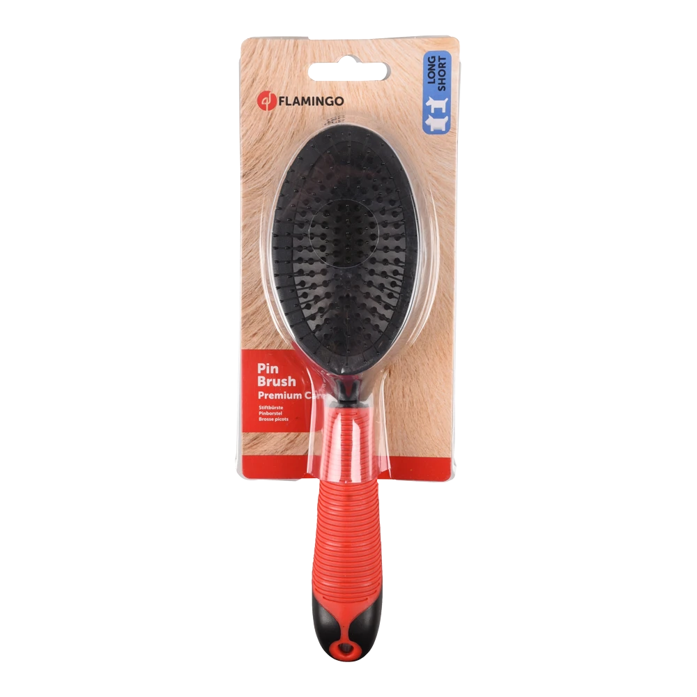 Flamingo Pinborstel Met Handvat Groot - L/M - Hondenborstel 4 Flamingo Pinborstel Met Handvat Groot - L/M - Hondenborstel - Afbeelding 2