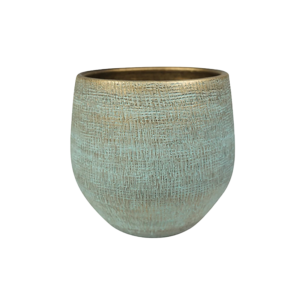 Bloempot Ryan - D36 X H32cm - Shiny Blue 3 Bloempot Ryan - D36 X H32cm - Shiny Blue