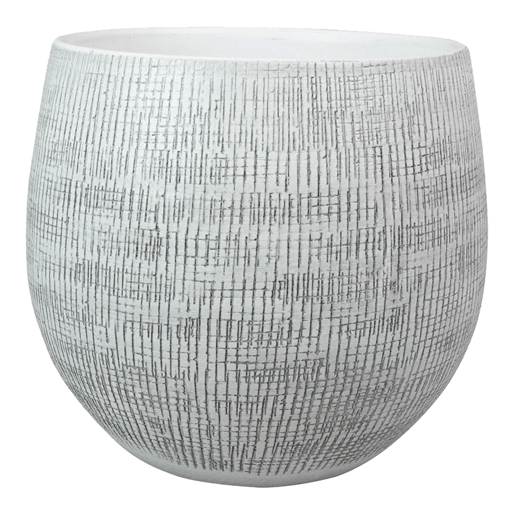 Bloempot Ryan - D26 X H26cm - White Black 3 Bloempot Ryan - D26 X H26cm - White Black