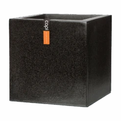 Capi Plantenbak Vierkant Lux Terrazo - L30 X B30 X H30cm - Zwart
