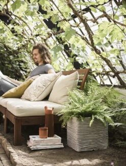 Capi Plantenbak Vierkant Nature Rib NL - L30 X B30 X H30cm - Ivoor -Flamingo Verkoop pot vierkant rib nl 30x30x30 ivoor plantenbak 6 9