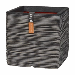 Capi Plantenbak Vierkant Nature Rib NL - L50 X B50 X H50cm - Antraciet